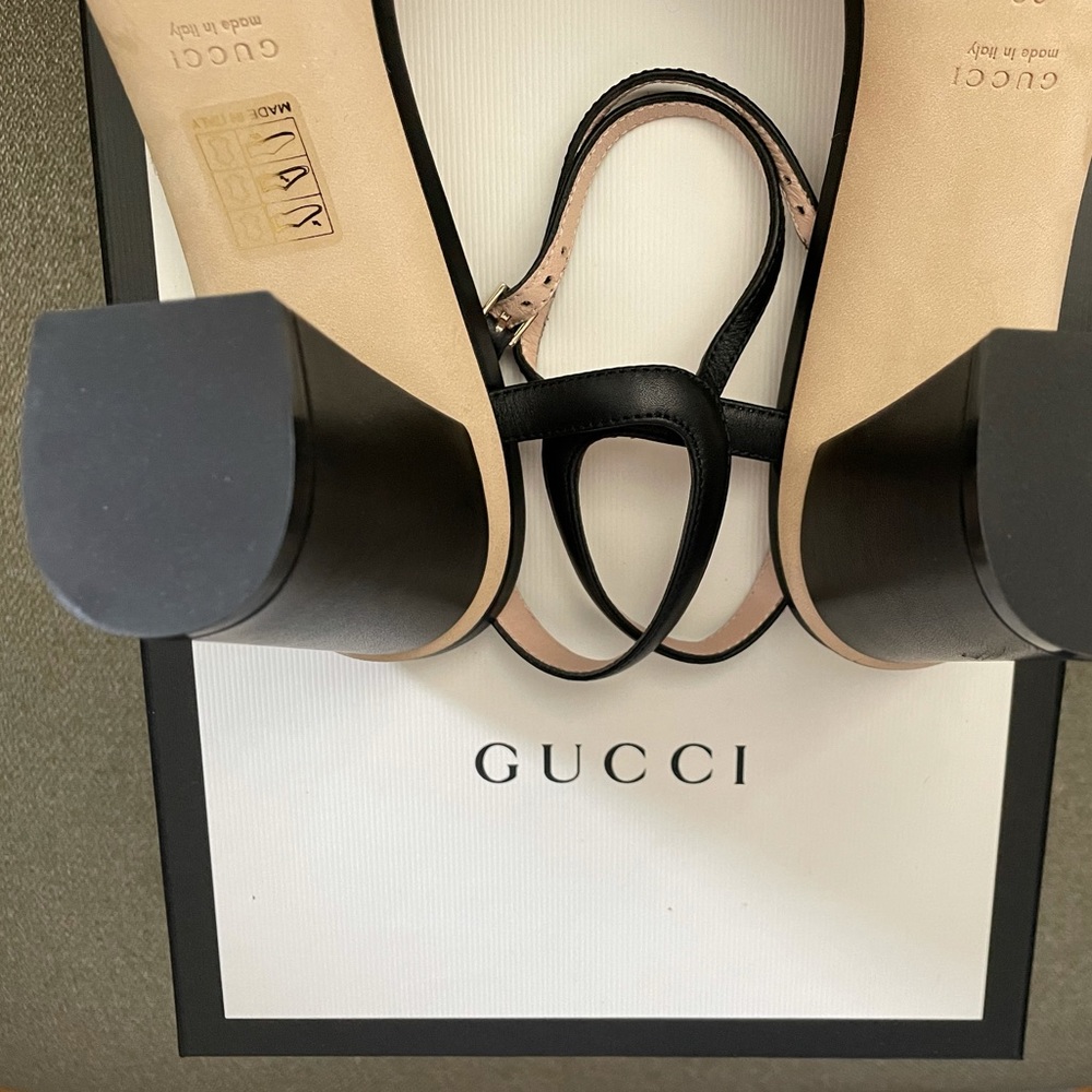 Gucci Black Horsebit Heel Sandals Authentic - Picture 11 of 14